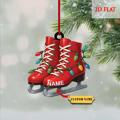 Personalized Roller Skate, Roller Derby Christmas Light Car Ornament, Love Roller Skate Christmas Ornament,  Xmas Tree Decor Gift
