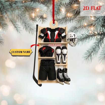 Personalized Hockey Closet 2D Flat Acrylic Ornament, Hockey Christmas Ornament, Gift For Hockey Lovers, Hockey Players Gift, Sport Ornament