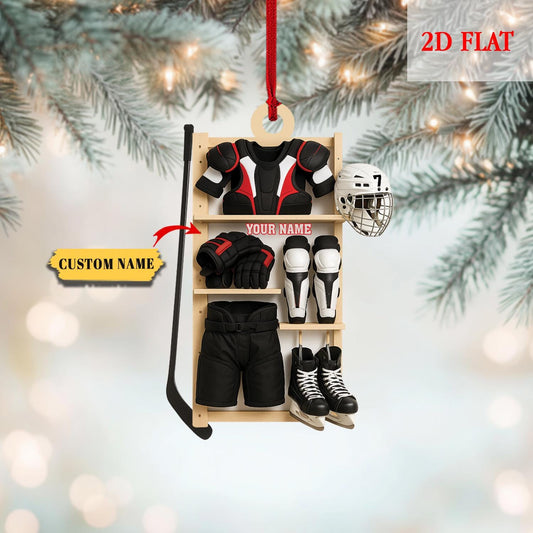 Personalized Hockey Closet 2D Flat Acrylic Ornament, Hockey Christmas Ornament, Gift For Hockey Lovers, Hockey Players Gift, Sport Ornament
