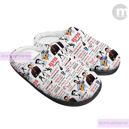 Personalized Name Elvis Presley 3D All Over Print Slipper, Custom Rubber Slipper, Winter Slipper, Cotton Slipper, Christmas Slippers