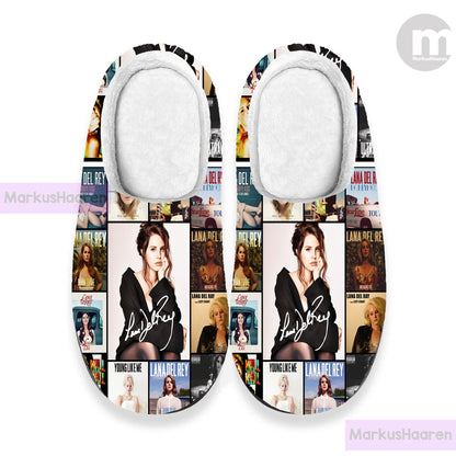 Personalized Name Lana Del Rey Music 3D All Over Print Slipper, Custom Rubber Slipper, Winter Slipper, Cotton Slipper, Christmas Slippers