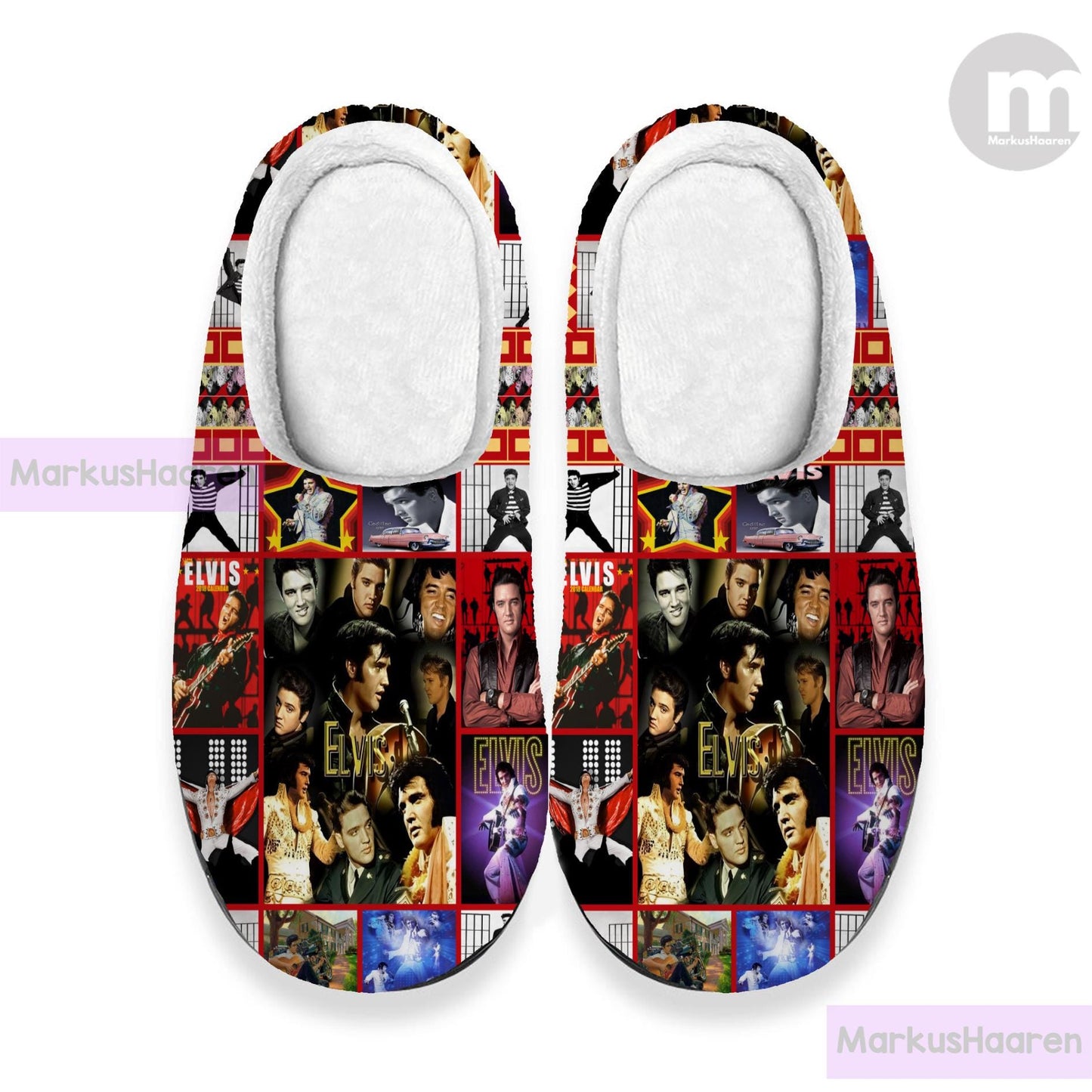 Personalized Name Elvis Presley 3D All Over Print Slipper, Custom Rubber Slipper, Winter Indoor Slipper, Cotton Slipper, Christmas Slippers