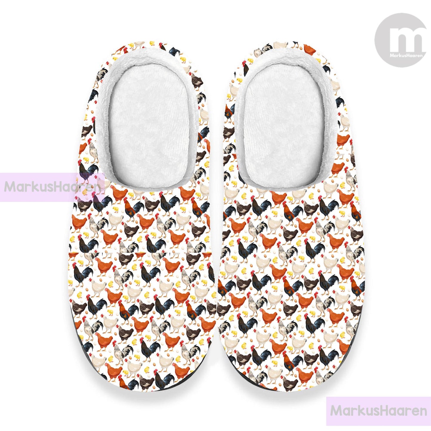 Personalized Name Chicken 3D All Over Print Winter Slipper, Winter Indoor Slipper, Custom Rubber Slipper, Cotton Slipper, Christmas Slippers