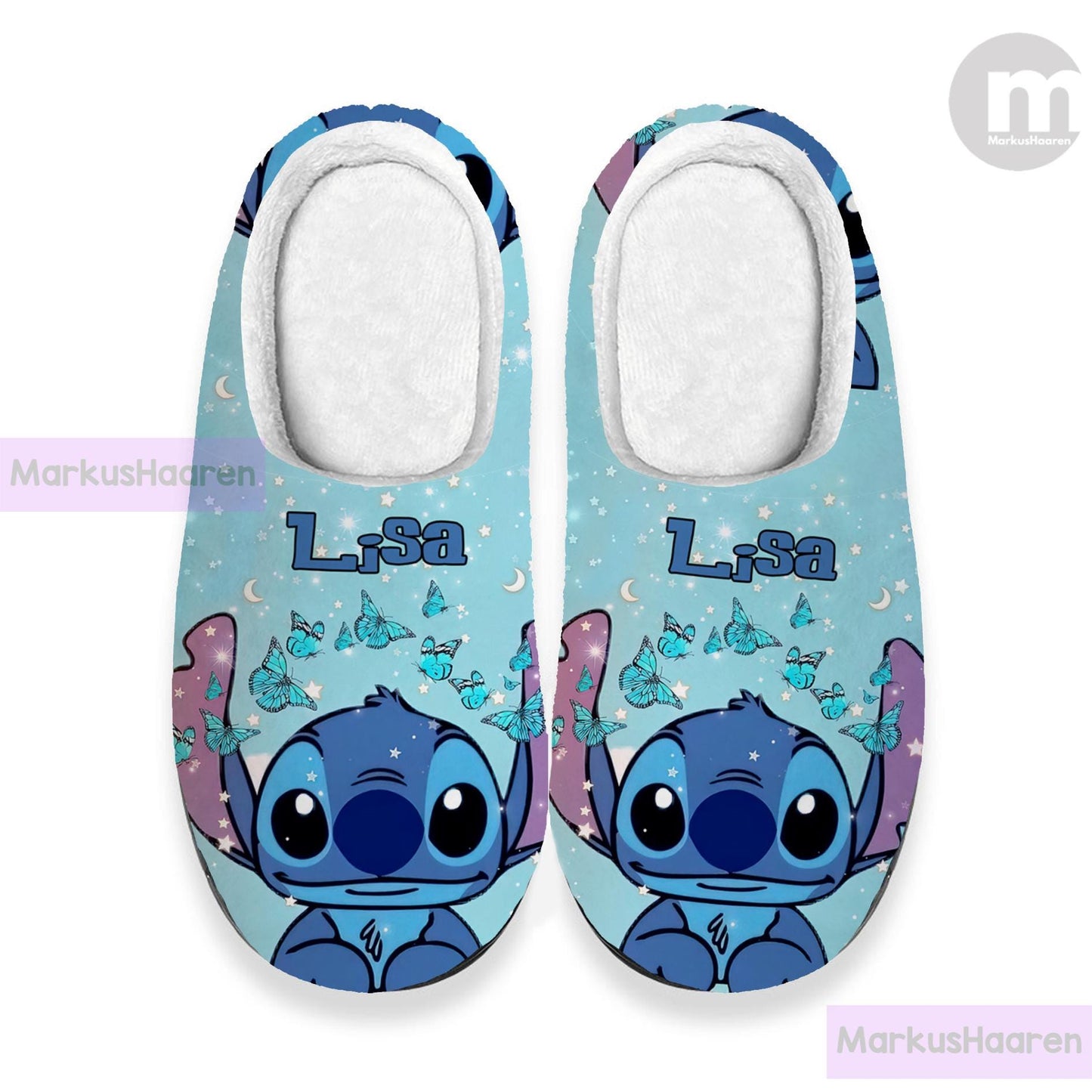 Personalized Lilo and Stitch Cartoon 3D All Over Print Slipper, Custom Rubber Slipper, Winter Slipper, Cotton Slipper, Christmas Slippers