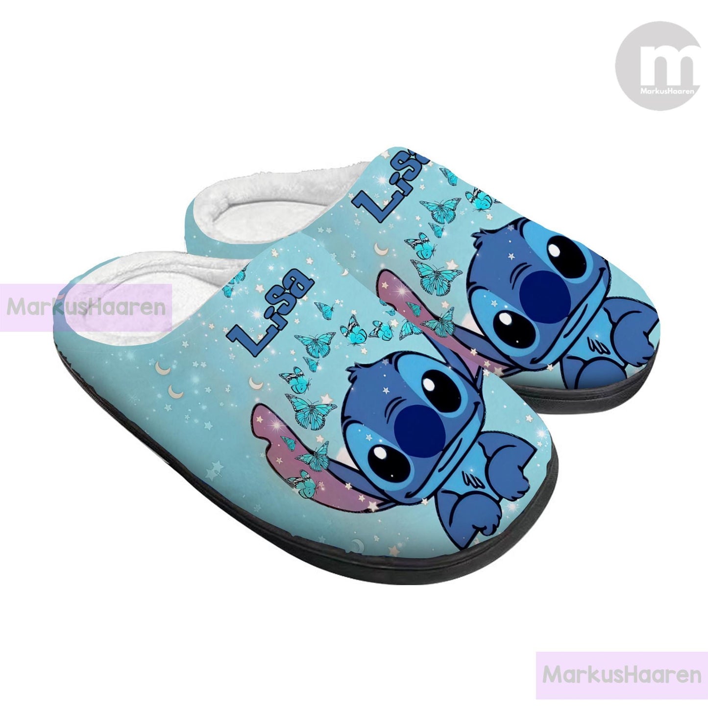 Personalized Lilo and Stitch Cartoon 3D All Over Print Slipper, Custom Rubber Slipper, Winter Slipper, Cotton Slipper, Christmas Slippers