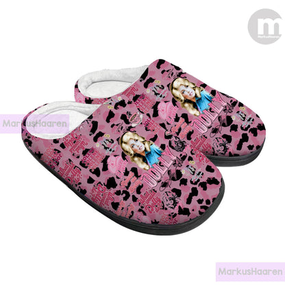Personalized Name Dolly Parton Music 3D All Over Printed Slipper, Custom Rubber Slipper, Winter Slipper, Cotton Slipper, Christmas Slippers