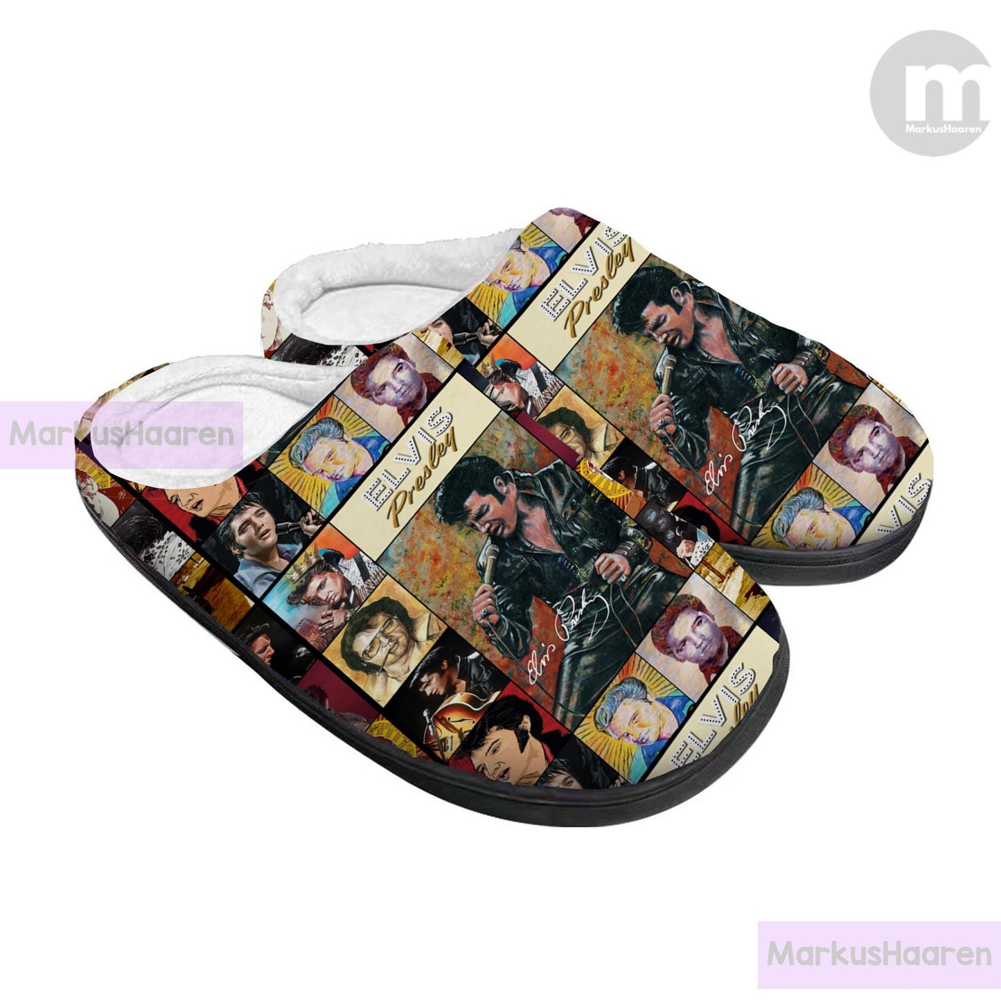 Personalized Name Elvis Presley 3D All Over Print Slipper, Custom Rubber Slipper, Winter Indoor Slipper, Christmas Slippers, Cotton Slipper