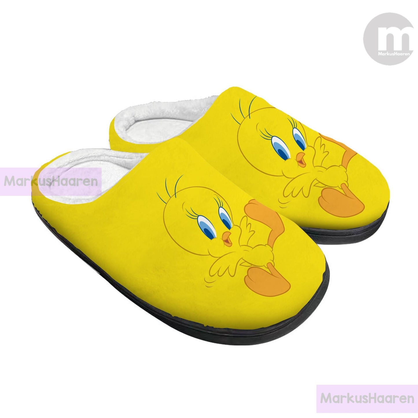 Personalized Name Tweety Bird 3D All Over Printed Slipper, Custom Rubber Slipper, Winter Indoor Slipper, Cotton Slipper, Christmas Slippers