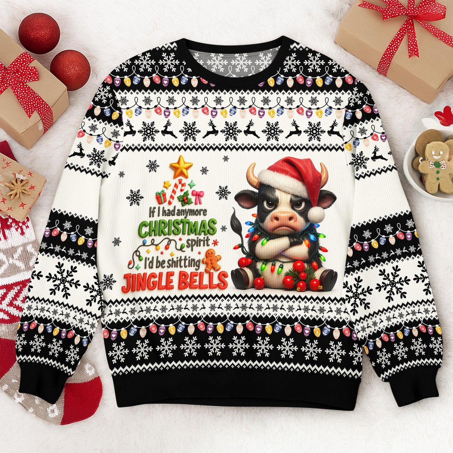Ugly Christmas Sweater – Funny Grumpy Cats Designs, Sarcastic Grumpy Animals Holiday Sweatshirt for Men & Women, Christmas Party Outfit