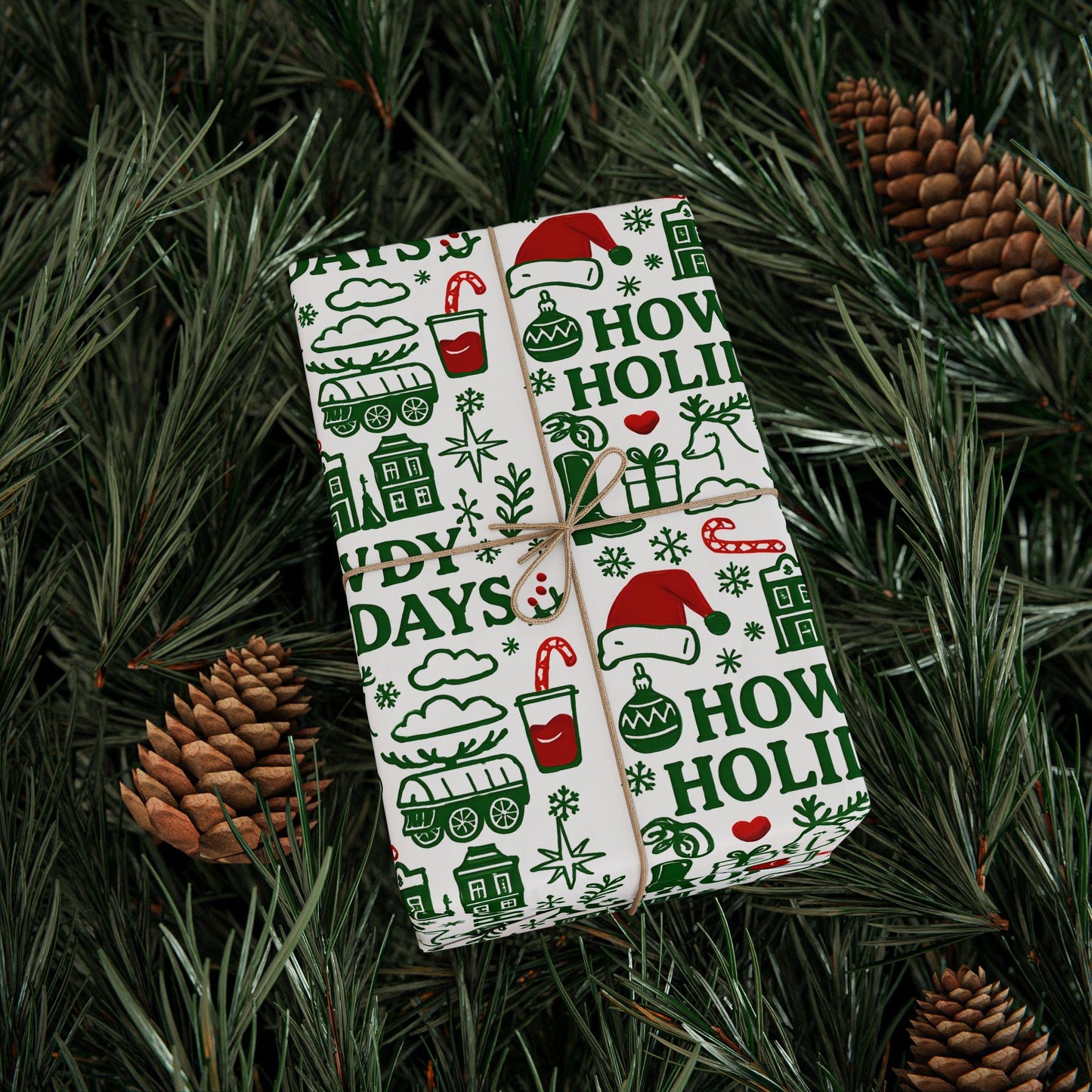Western Christmas Wrapping Paper: Howdy Holidays Cowboy Gift Wrap