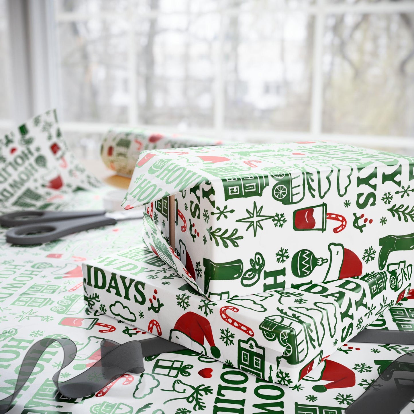 Western Christmas Wrapping Paper: Howdy Holidays Cowboy Gift Wrap