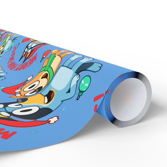 Cartoon Christmas Wrapping Paper, Merry Pawsmas Gift Wrap for Kids, Cute Dog Holiday Gift Wrap, Cartoon Christmas Paper, Kids Wrap Sheet