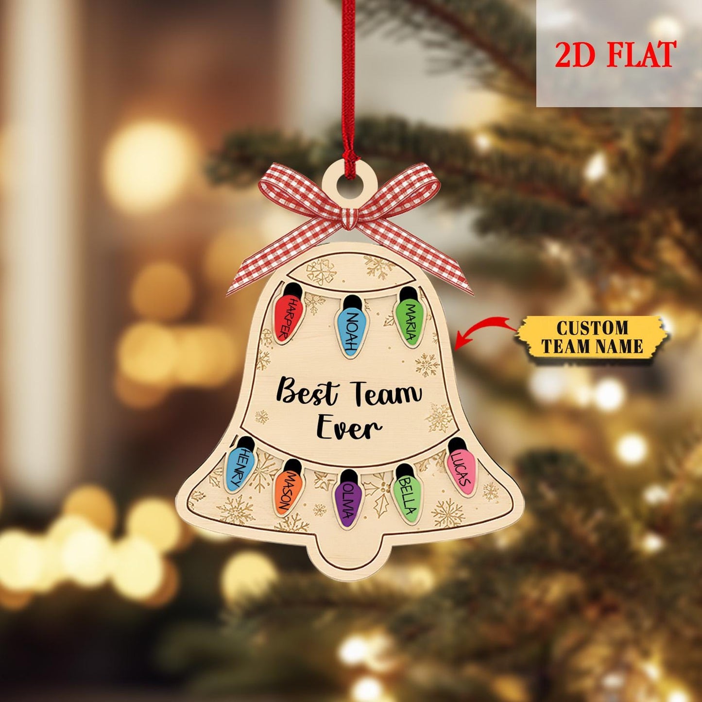 Personalized Ornament Best Team Ever bell Shaker Ornament, Coworker Gift, Corporate Gift,Employee Ornaments,Team Gif,Appreciation Gifts