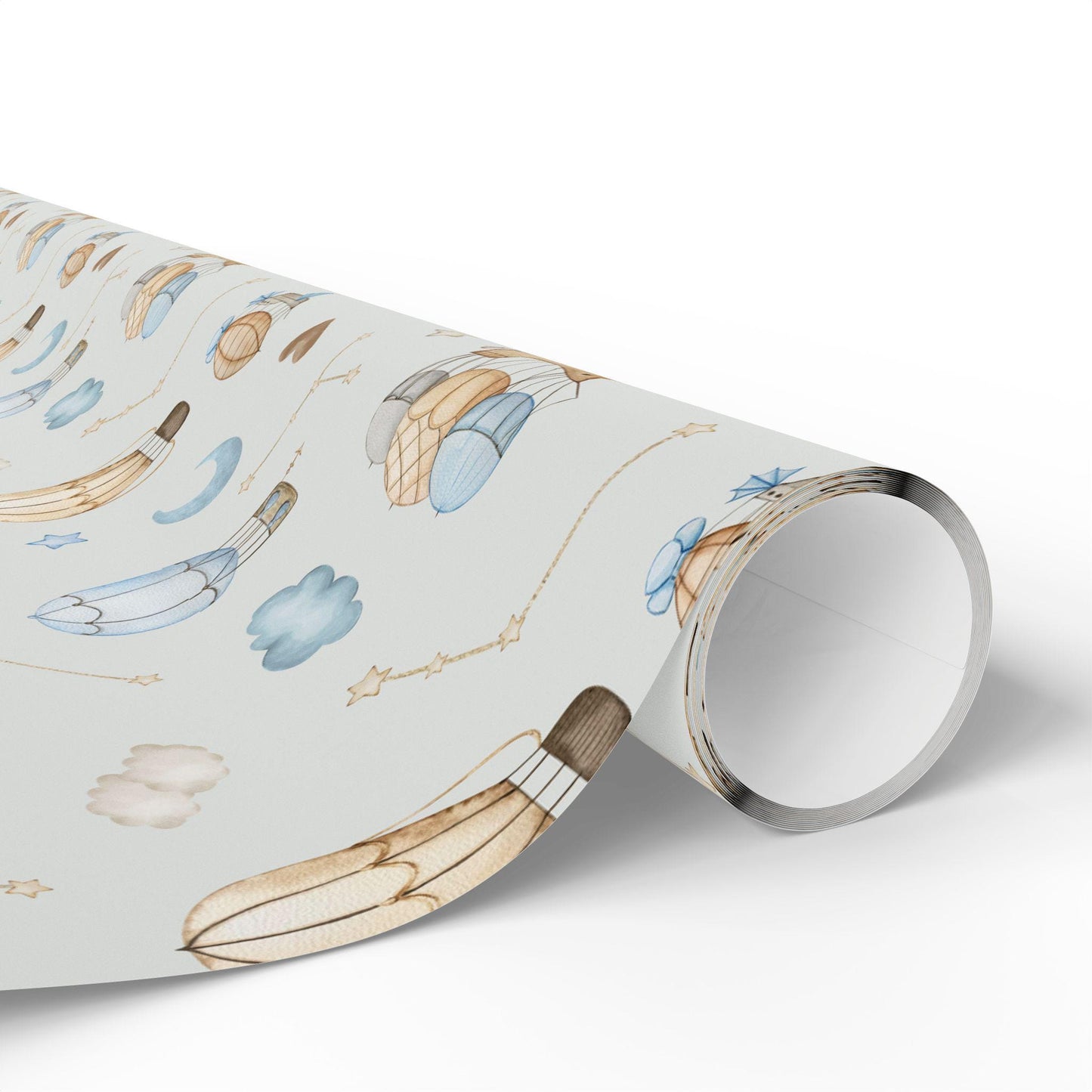 Watercolor Hot Air Balloon Wrapping Paper: Whimsical Adventure, Boys Gift Wrap