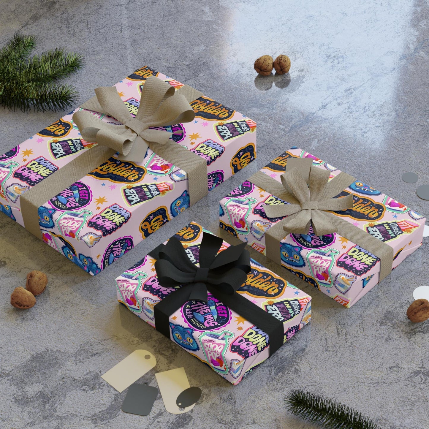 Kpop Huntrix Gift Wrap: Colorful Artsy Wrapping Paper Roll