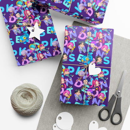 KPOP Demon Hunters Christmas Wrapping Paper | Huntrix and Saja Boys | Vibrant Gift Wrap Paper, Fun Present Wrapping Paper for Birthdays