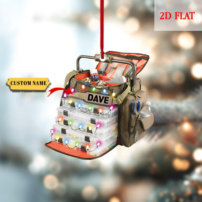 Personalized Fishing Gear Ornament, Gift for Fishing Lovers, Fishing Ornament for Dad, Fisherman Ornament, Christmas Ornament gift for him
