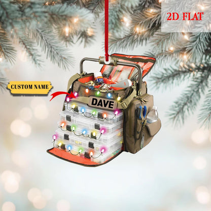 Personalized Fishing Gear Ornament, Gift for Fishing Lovers, Fishing Ornament for Dad, Fisherman Ornament, Christmas Ornament gift for him