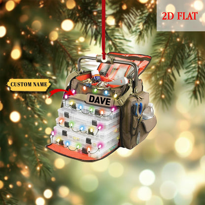 Personalized Fishing Gear Ornament, Gift for Fishing Lovers, Fishing Ornament for Dad, Fisherman Ornament, Christmas Ornament gift for him