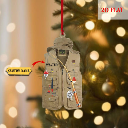 Personalized Fishing Tools Keepsake, Fishing Lovers Gifts, Bass Fishing Christmas Ornament, Gift for Fishing Lovers, Fishing Ornament