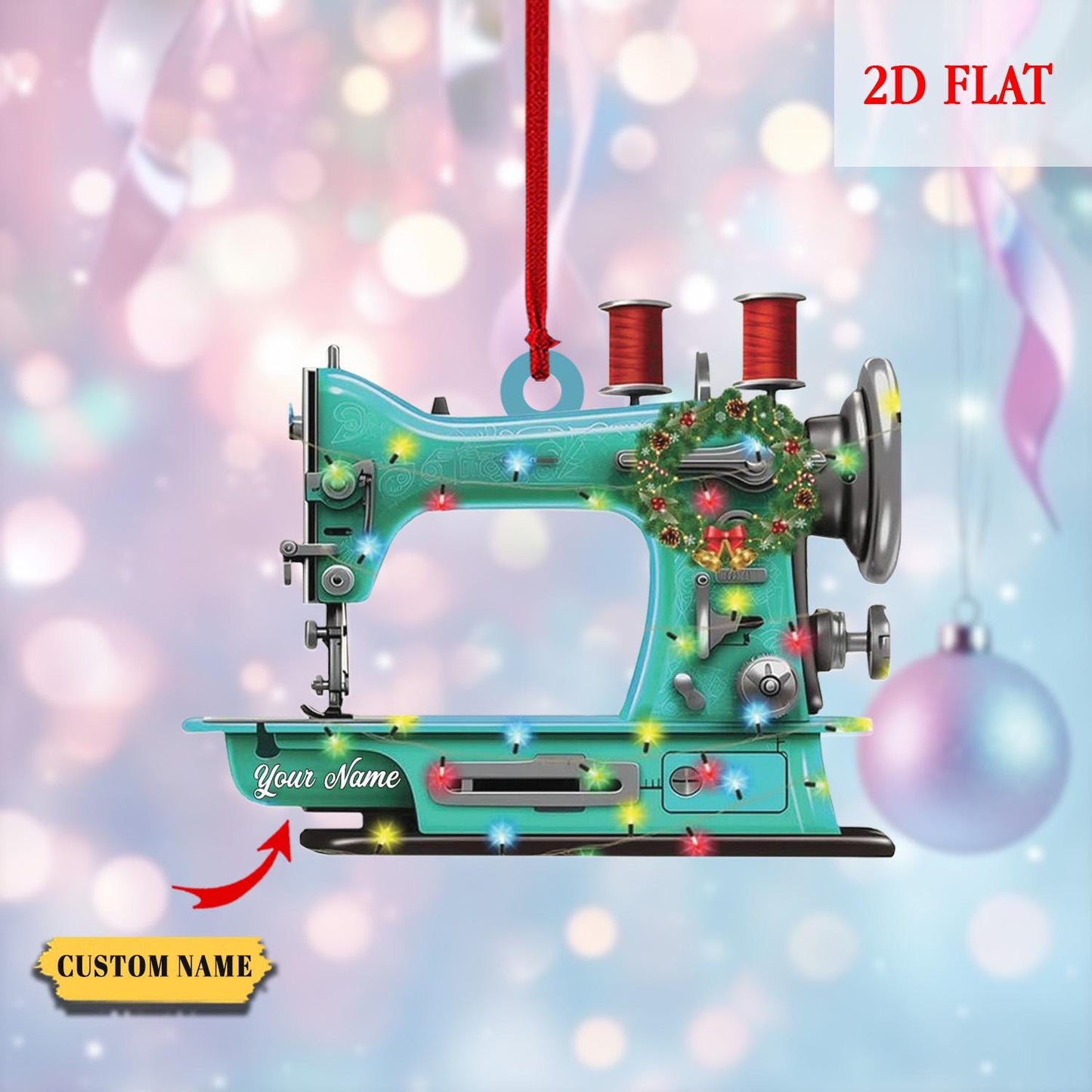 Personalized Sewing Machine Ornament, Christmas Decor, Seamstress Gift, Quilting Studio Decor, Christmas Gift for Sewing Lovers, For Mom