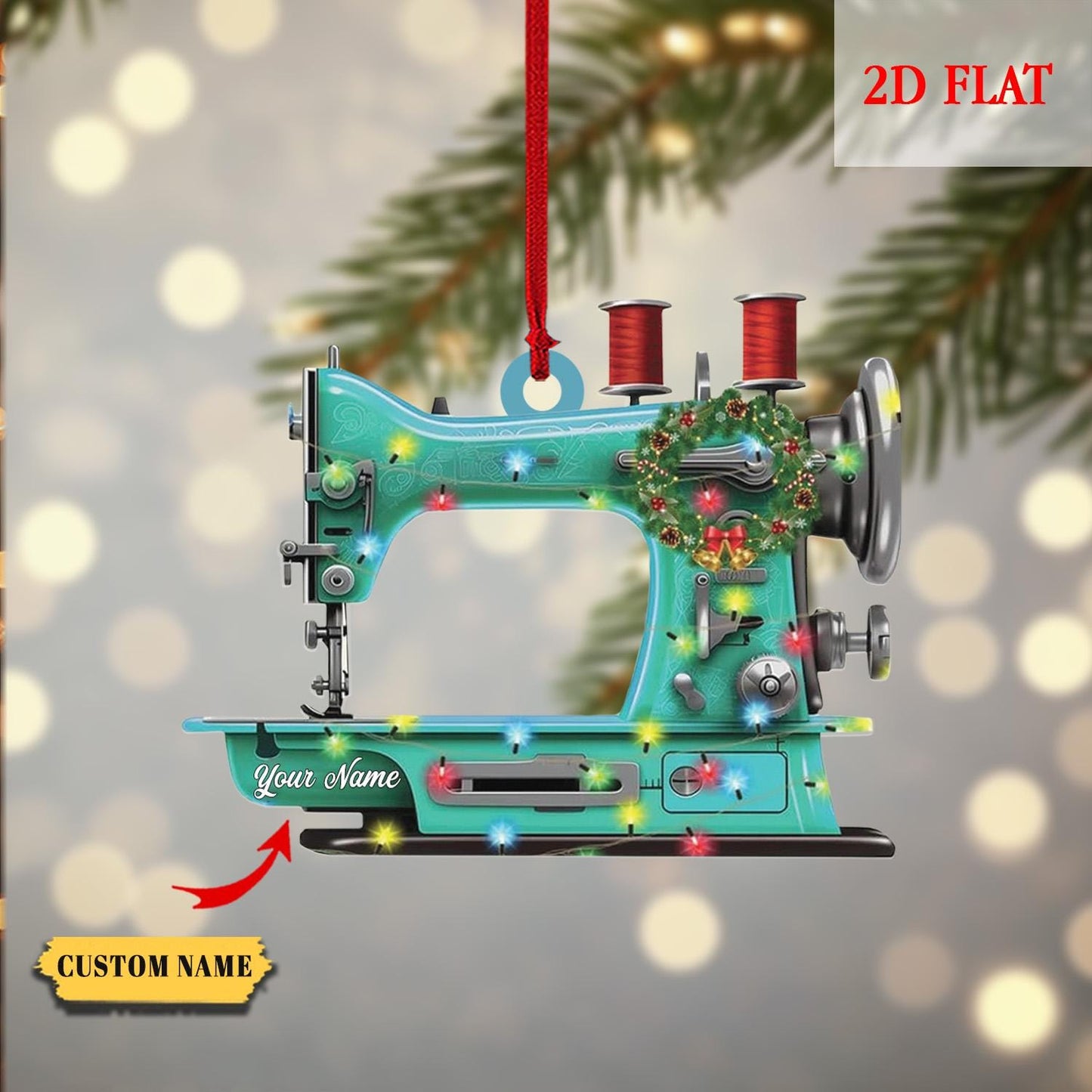 Personalized Sewing Machine Ornament, Christmas Decor, Seamstress Gift, Quilting Studio Decor, Christmas Gift for Sewing Lovers, For Mom