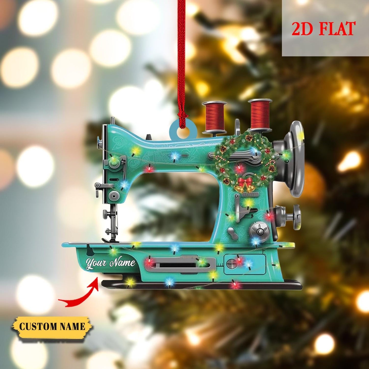 Personalized Sewing Machine Ornament, Christmas Decor, Seamstress Gift, Quilting Studio Decor, Christmas Gift for Sewing Lovers, For Mom