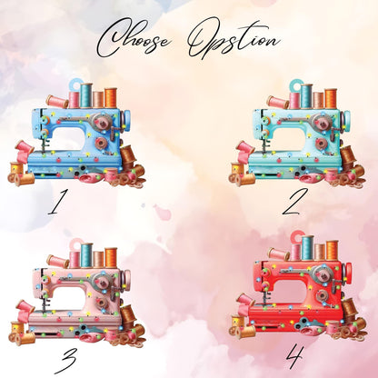 Personalized Sewing Machine 2D Flat Acrylic Ornament, Seamstress Gift, Quilting Studio Decor, Christmas Gift for Sewing Lovers, For Mom