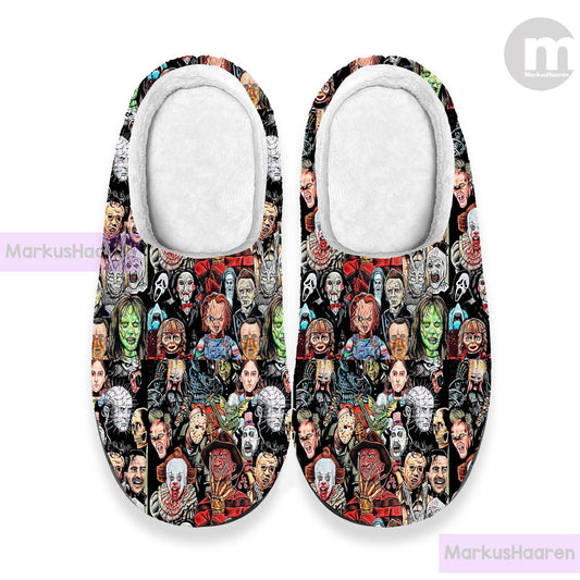 Personalized Halloween 3D All Over Print Slipper, Halloween Winter Slipper, Cotton Slipper, Custom Rubber Slipper, Halloween Slippers