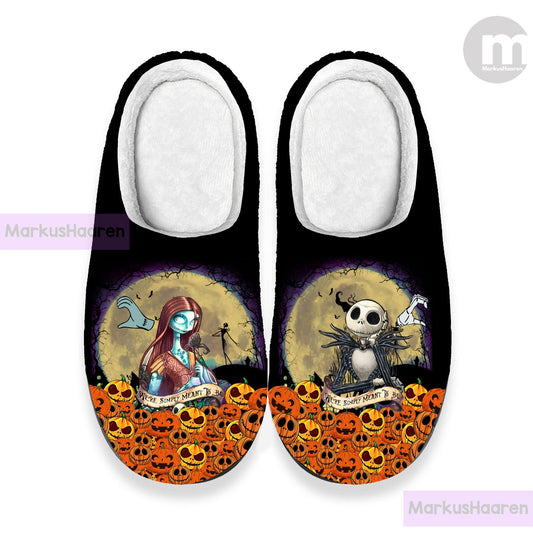 Personalized Nightmare Before Christmas 3D All Over Print Slipper, Winter Slipper, Cotton Slipper, Custom Rubber Slipper, Christmas Slippers