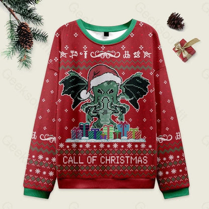 Call Of Christmas Red Merry Octomas Sweater, Octopus Santa Hat Ugly Christmas Sweater, Funny Xmas Sweater, Ocean Animal Holiday Gift