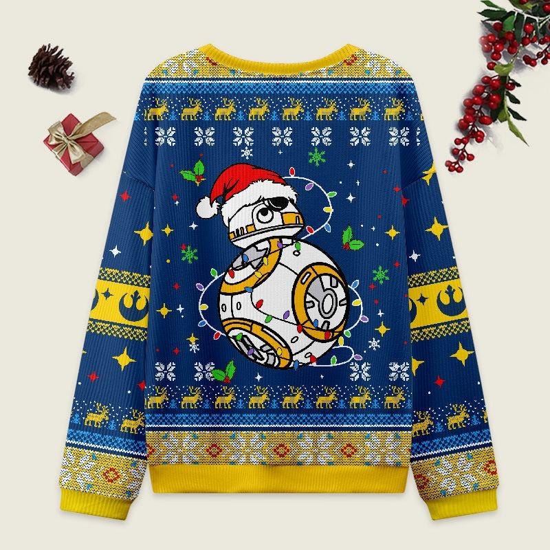 BB-8 Ugly Christmas Sweater, StarWars Christmas Sweater, Droid Xmas Holiday Gift, Robot Superhero Sweatshirt, Galaxy's Edge Shirt
