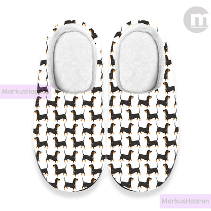 Personalized Name Dachshund Dog 3D All Over Print Slipper, Custom Rubber Slipper, Cotton Slipper, Winter Indoor Slipper, Christmas Slippers