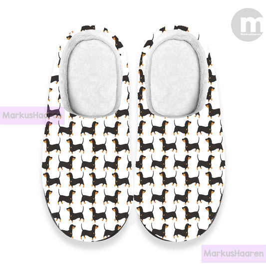 Personalized Name Dachshund Dog 3D All Over Print Slipper, Custom Rubber Slipper, Cotton Slipper, Winter Indoor Slipper, Christmas Slippers