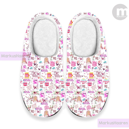 Personalized Dolly Parton Music 3D All Over Print Indoor Slipper, Custom Rubber Slipper, Winter Slipper, Cotton Slipper, Christmas Slippers