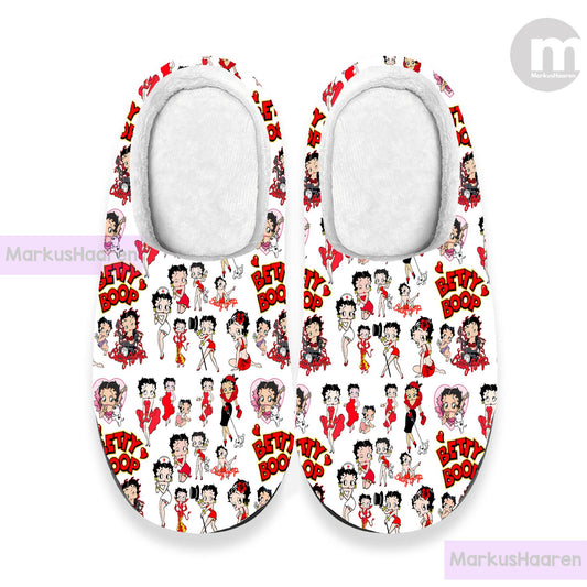 Personalized Betty Boop 3D All Over Print Indoor Slipper, Custom Rubber Slipper, Winter Indoor Slipper, Cotton Slipper, Christmas Slippers