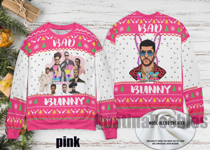 Bad Bunny Bowl 2026 Halftime Show Christmas Sweater, Bad Bunny Ugly Christmas Sweater, Benito Bowl Sweater for Family,Christmas Ugly Sweater