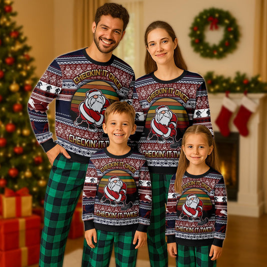 Hockey Checking It Once Checking It Twice Ugly Christmas Sweater, Funny Sport Xmas Sweatshirt, Hockey Christmas Gift For Men Women Kid