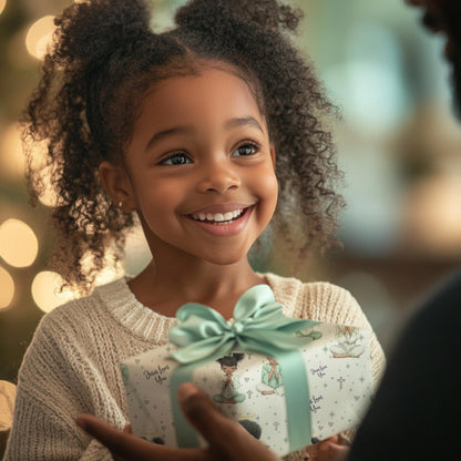 Praying Little Black Angel Wrapping Paper: Perfect for Baby Showers, Birthdays, Parties, Gift Wrap, and Celebrations, Biblical Gift Wrapping