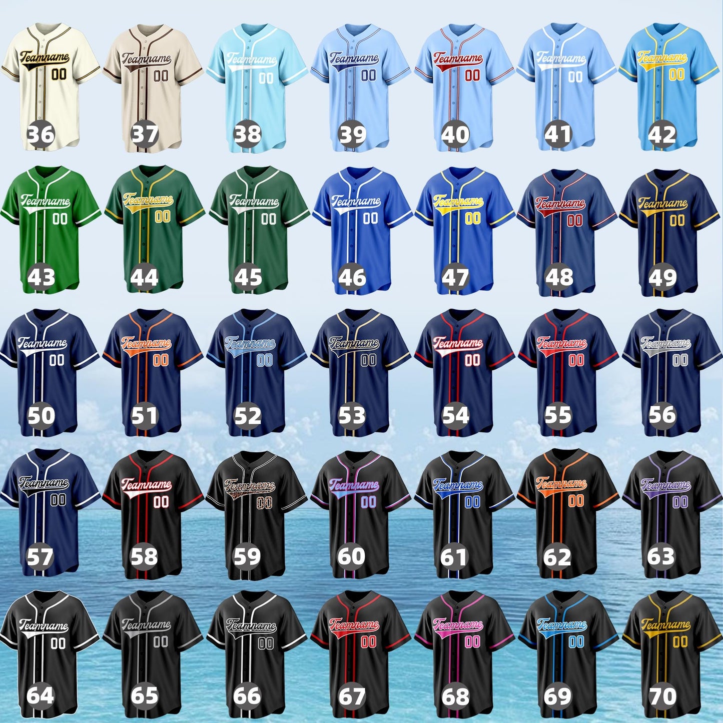 Custom Baseball Jerseys, Personalized Team Name Number Jersey for Baseball Fans Lovers, Customize Embroidered Stripe Team Jersey with LOGO