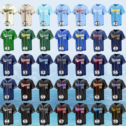 Custom Baseball Jerseys, Personalized Team Name Number Jersey for Baseball Fans Lovers, Customize Embroidered Stripe Team Jersey with LOGO