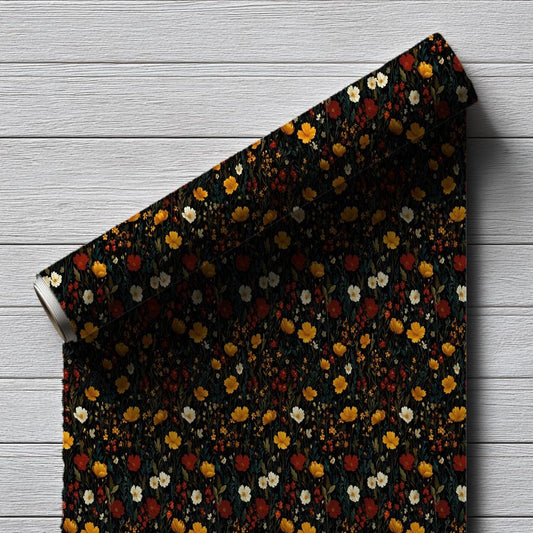 Flowers in Black Wrapping Paper - Perfect for Baby Showers, Birthdays, Parties, Gift Wrap, and Festive, Boho gifting, Floral wrapping paper
