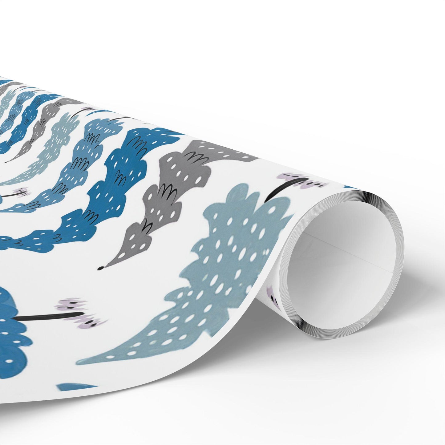 Blue Christmas Trees Wrapping Paper - Perfect for Baby Showers, Birthdays, Parties, Gift Wrap, and Celebrations,  Unique Gift Giving