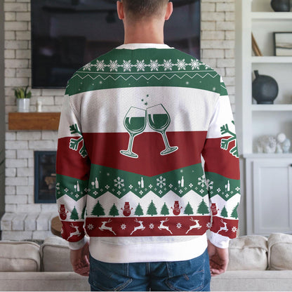 Funny All I Want For Christmas Is Wine Ugly Christmas Sweater For Men Women, Holiday Party Sweatshirt Gift for Wine Lovers and Friends