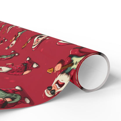 Funny Santa Playing a Guitar Wrapping Paper: Perfect Music gift wrap, Custom Wrapping Paper, Modern Christmas Paper, Gifting For Men