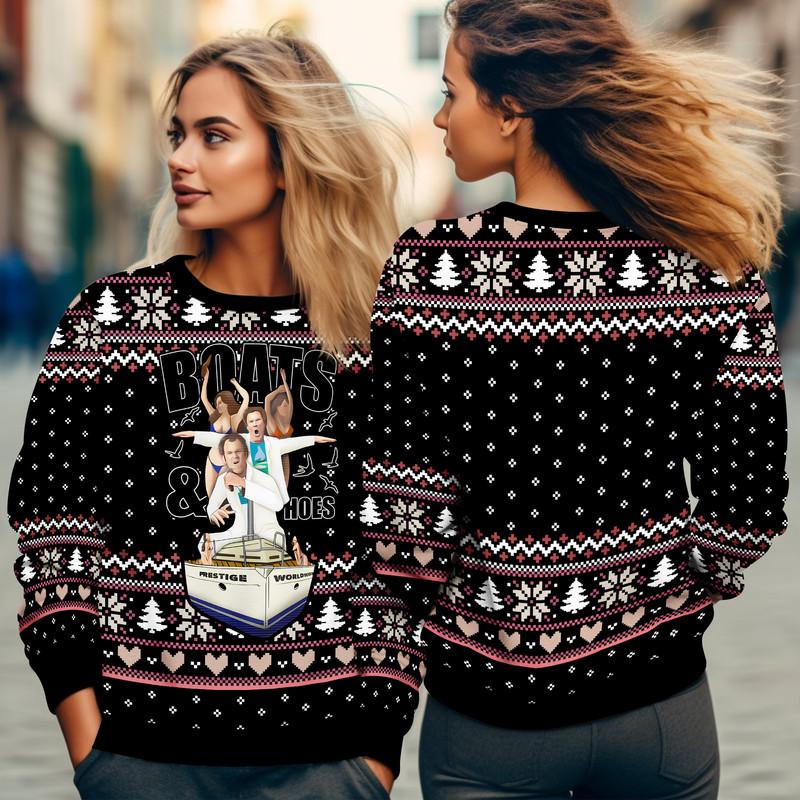 Step Brothers Boats n Hoes Ugly Christmas Sweater Brennan Huff Dale Doback Ugly Sweater Step Brothers Sweatshirt Christmas Gift 71