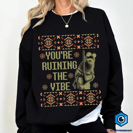 You're Ruining The Vibe Ugly Christmas Shirt, Marcus The Worm Xmas Sweatshirt, Funny Worm Meme Shirt, Xmas Holiday Sweatshirt