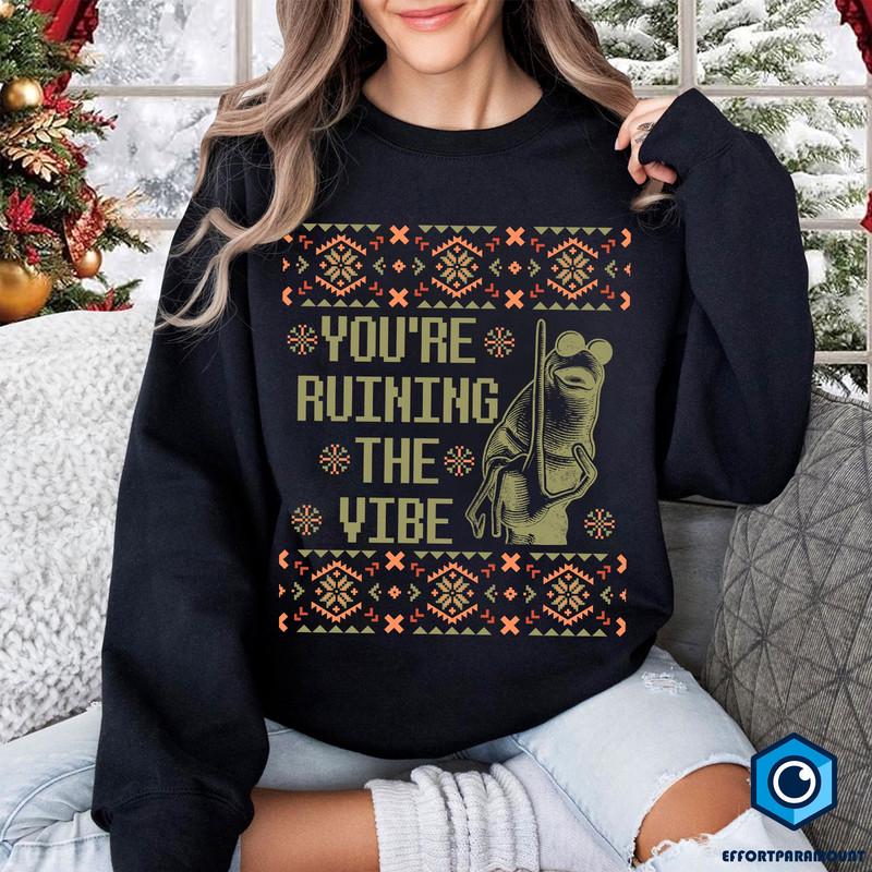 You're Ruining The Vibe Ugly Christmas Shirt, Marcus The Worm Xmas Sweatshirt, Funny Worm Meme Shirt, Xmas Holiday Sweatshirt