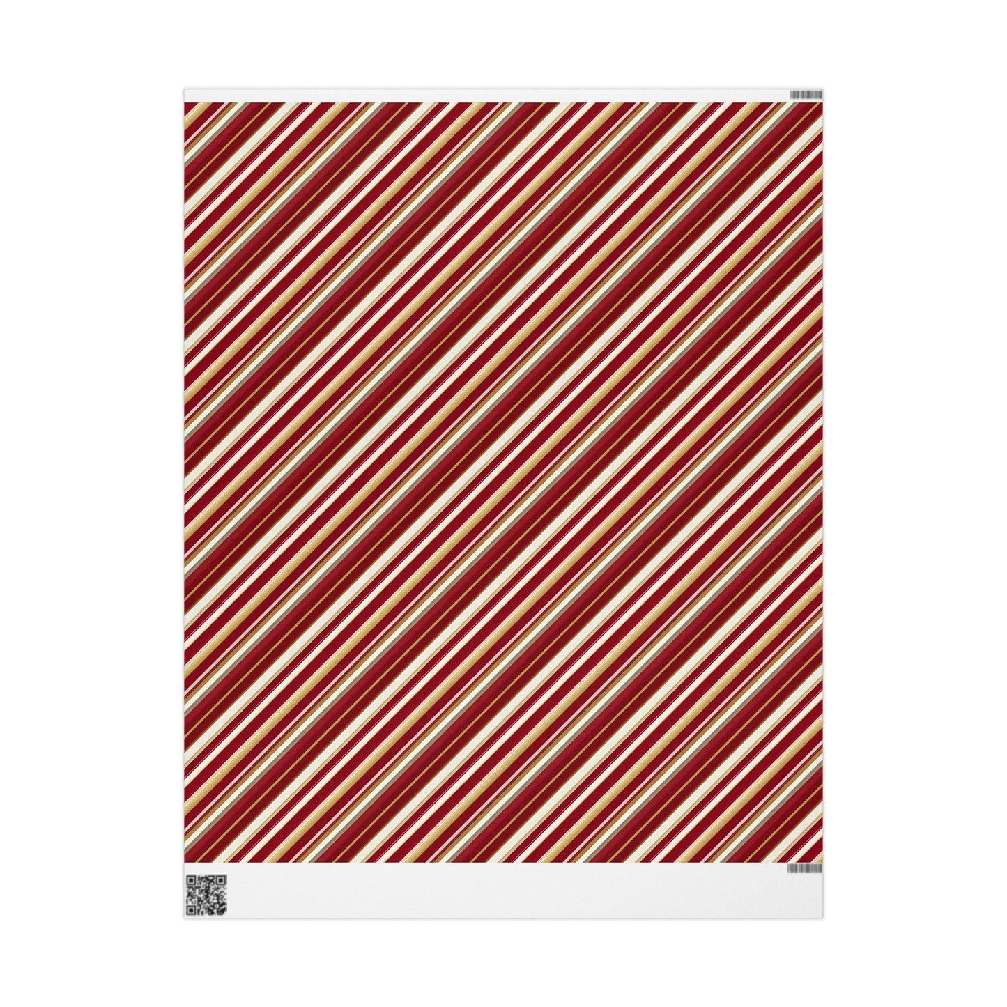 Vintage Christmas Wrapping Paper Red Gold Stripes | Paper Rolls Classy Gift Wrap | Elegant Holiday Packaging | Luxury Festive Gift Wrap