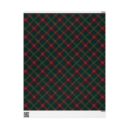 Vintage Green Tartan Christmas Wrapping Paper Roll, Elegant Holiday Gift Wrap, Classic Seasonal Gift Wrap, Luxury Christmas Paper